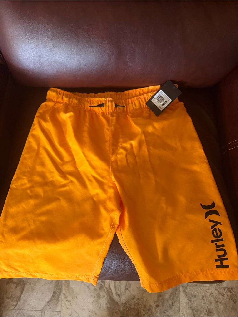 Hurley Orange Swim Trunks with Logo